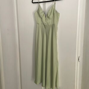 Selfie Leslie Lake Como Avocado Midi Dress Size S